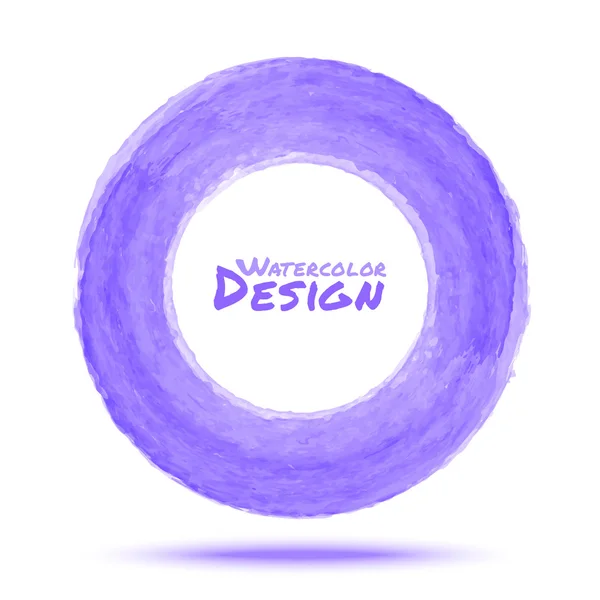 手描きの水彩画の光紫円 — ストックベクタ