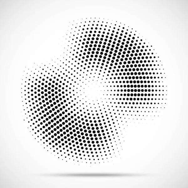 Round border Icon using halftone circle dots raster texture. Halftone circle frame abstract dots logo emblem design element for medical, treatment, cosmetic. Vector illustration. — Διανυσματικό Αρχείο