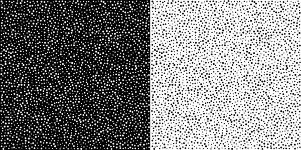 Conjunto de puntos blancos negros patrón sin costuras para la industria textil de tela. Ilustración vectorial — Vector de stock