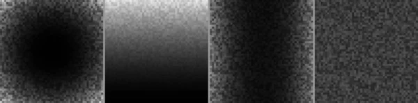 Σύνολο εικονογραφημένων σκοτεινών υποβάθρων. Επαγγελματικό γκρι μοτίβο backdrops με pixels σε τετράγωνο μέγεθος χαρτιού. Σύνολο αφηρημένης γκρίζας τεχνολογίας φόντου εικονοστοιχείων. Εικονογράφηση διανύσματος — Διανυσματικό Αρχείο