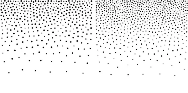 Halftone Circle Dots Gradient Backgrounds Set Random Dots Texture Vector — Stock vektor