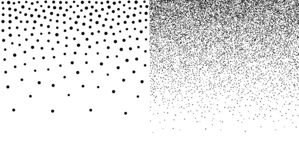Halftone Circle Dots Gradient Backgrounds Set Random Dots Texture Vector — ストックベクタ