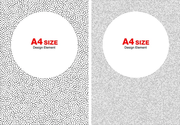 Cadres Demi Tons Cercle Points Réglés Cercle Milieux Format Format — Image vectorielle