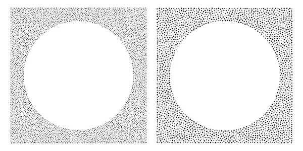 Halftone Circle Dots Frame Set Circle Frame Background Square Size — Stock vektor