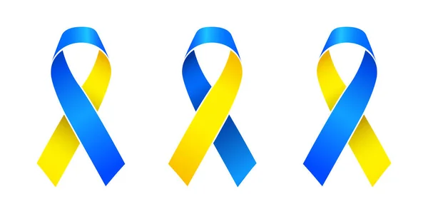 Ukraine Ribbon Flag Set Memorial Independence Day Ribbon Flag Ukraine — Stockvector