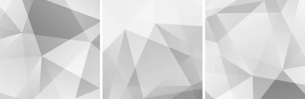 灰色の抽象幾何学的背景 三角グレーの幾何学模様の質感 ベクトル現代技術セット — ストックベクタ