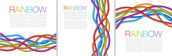 Arco Iris Retorcido Brillante Conjunto Productos Vibrantes Ilustración Vectorial — Archivo Imágenes Vectoriales