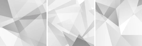Серый Абстрактный Геометрический Фон Треугольно Серая Геометрическая Текстура Узора Набор — стоковый вектор