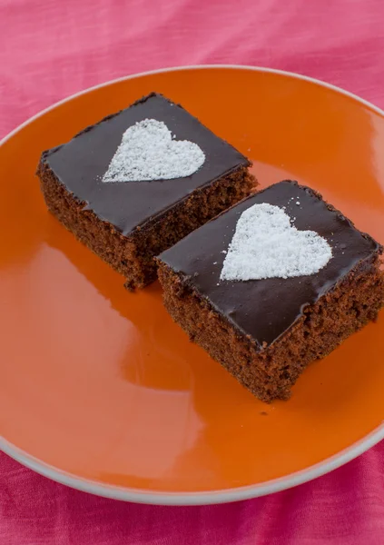 Pastel de chocolate con oídas de azúcar —  Fotos de Stock