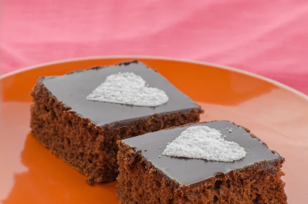 Pastel de chocolate con oídas de azúcar —  Fotos de Stock