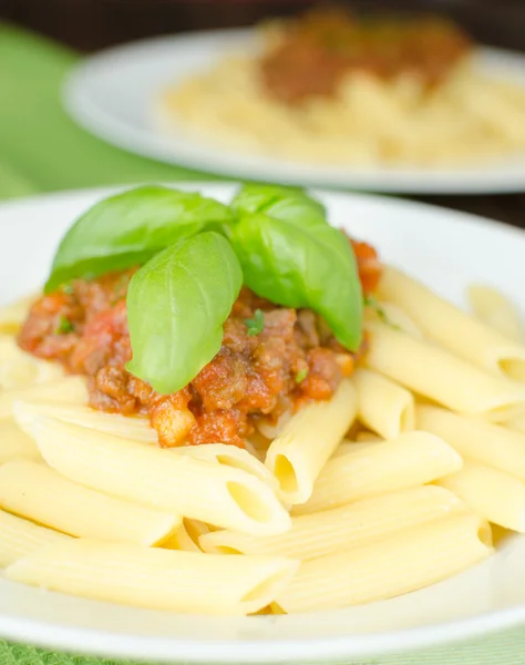 Penne with bolognese sauce — Stock Photo, Image