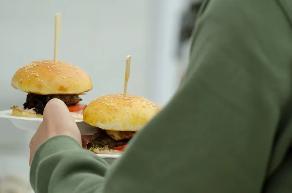 Beef burger with herb butter — Stock Photo, Image