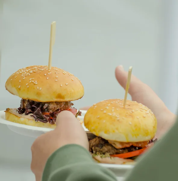 香草バターの牛肉のハンバーガー — ストック写真