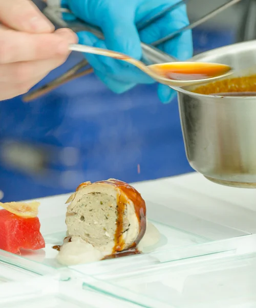 Food preparing Lamb Roulade — Stock Photo, Image