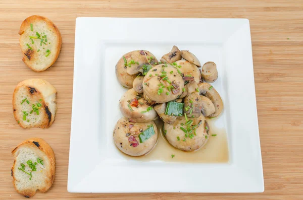 Mushroom Salade met toast — Stockfoto