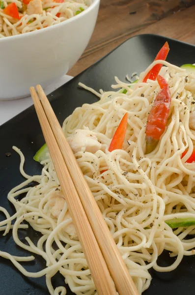 Chinese noodles wth chilli pepper — Stock Photo, Image