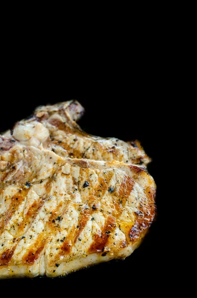 Grilled cutlet with vegetables and roasted potatoes — Stock Photo, Image