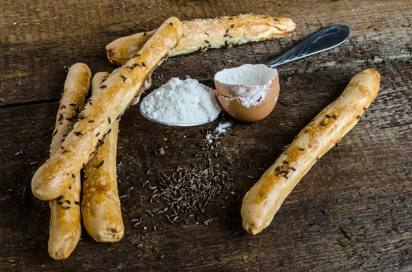 Homemade baked breadsticks — Stock Photo, Image