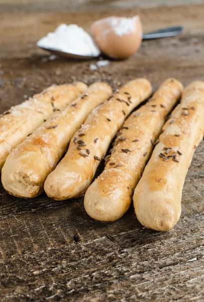 Homemade baked breadsticks — Stock Photo, Image