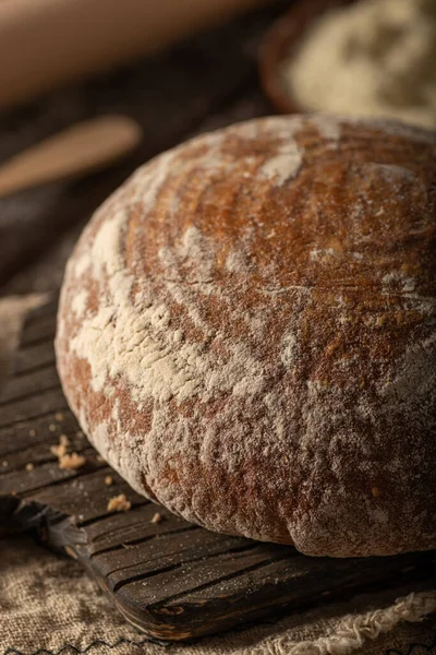 Вкусный Красивый Хлеб Закваски Домашнее — стоковое фото