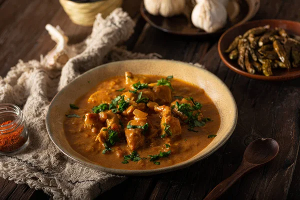 Originele Kip Curry Met Pittige Jalapeno Pepers — Stockfoto