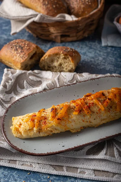 Deliciosa Omelete Bio Ovos Com Pimenta Cheddar — Fotografia de Stock