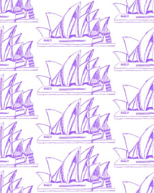 Sydney opera, vektör seamless modeli kroki