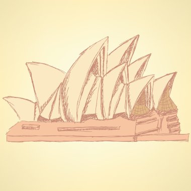 Sydney opera kroki, vektör arka plan eps 10