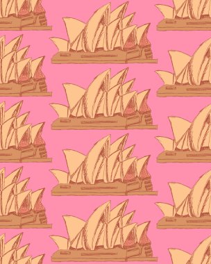 Sydney opera, vektör seamless modeli kroki