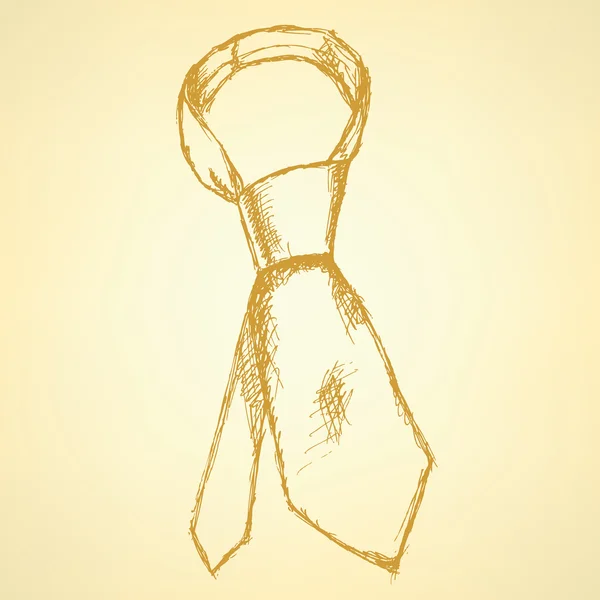 Sketch tie, vector vintage background — Stock Vector