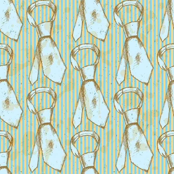 Corbata de boceto, vector vintage patrón sin costuras — Archivo Imágenes Vectoriales