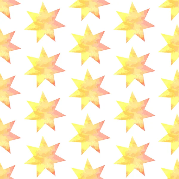 Aquarel 星，矢量老式无缝模式 — 图库矢量图片