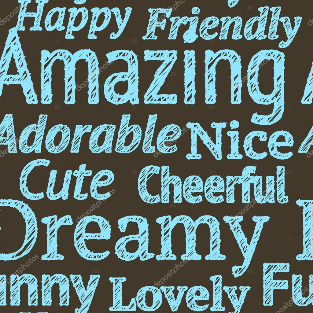 Vector sketch letters, words seamless pattern Stock Vector by ©kali13