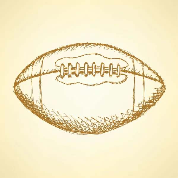 Skizze American Football Balll, Vektorhintergrund — Stockvektor