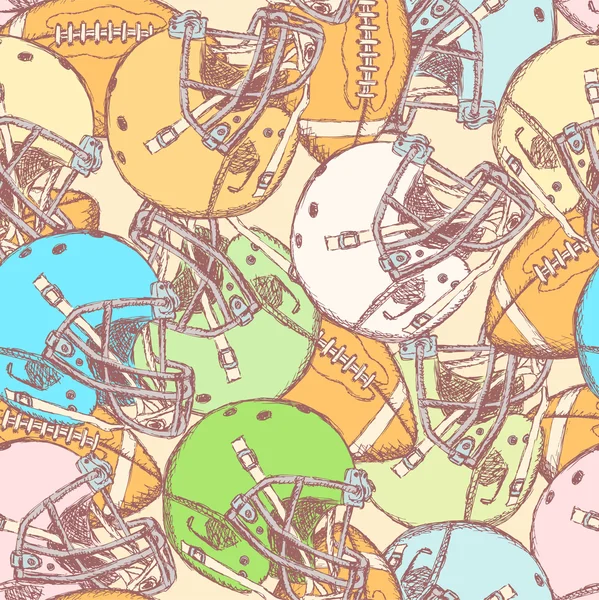 素描头盔和美式足球球 — 图库矢量图片
