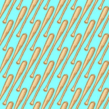 beyzbol sopası, vektör seamless modeli kroki