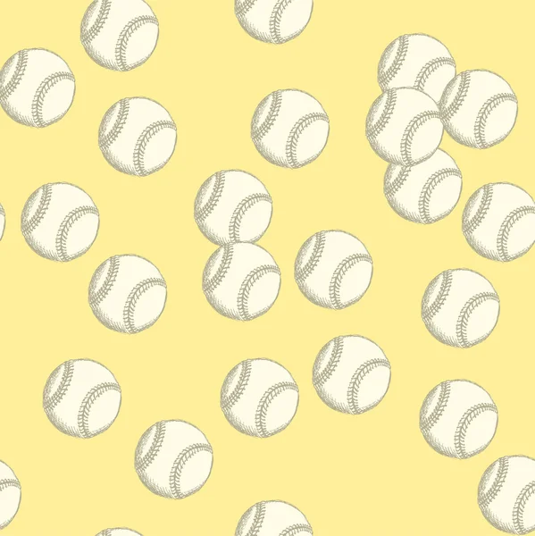 Kroki beyzbol topu, vektör seamless modeli — Stok Vektör