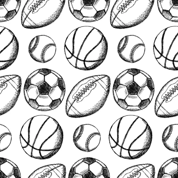 Fotbal, americký fotbal, baseball a basketbal míč — Stockový vektor