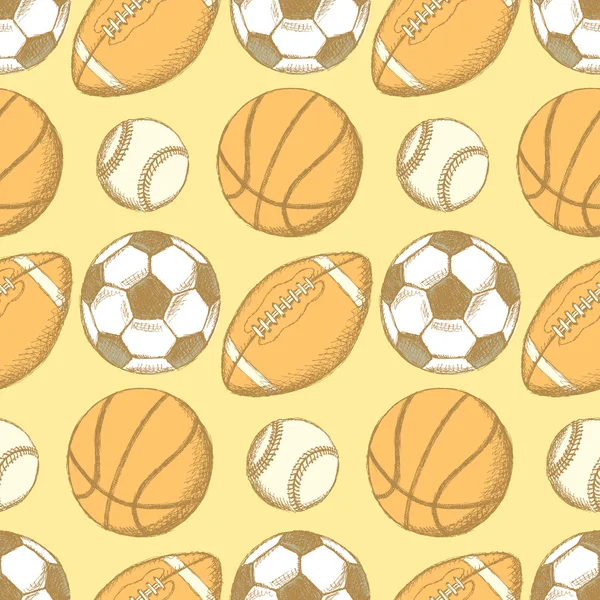 Ποδόσφαιρο, αμερικανικό ποδόσφαιρο, μπέιζμπολ και μπάσκετ μπάλα — Διανυσματικό Αρχείο
