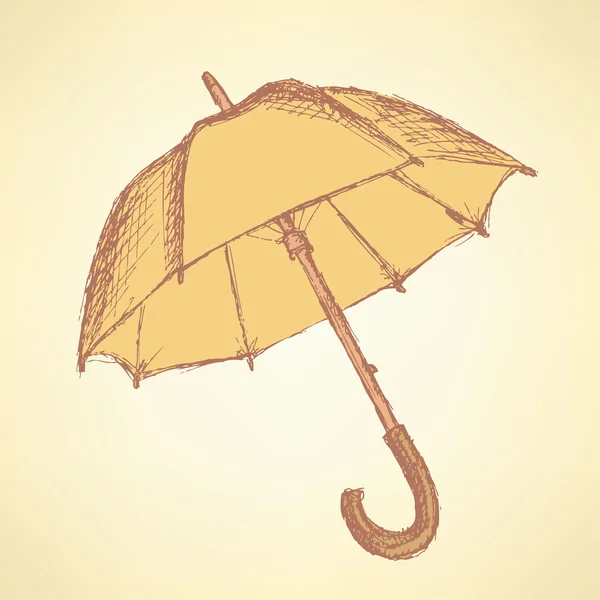 Урожай мила відкрита парасолька в стилі — стоковий вектор