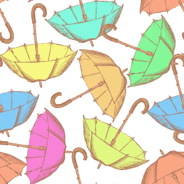 Parapluie vintage dans le style croquis — Image vectorielle