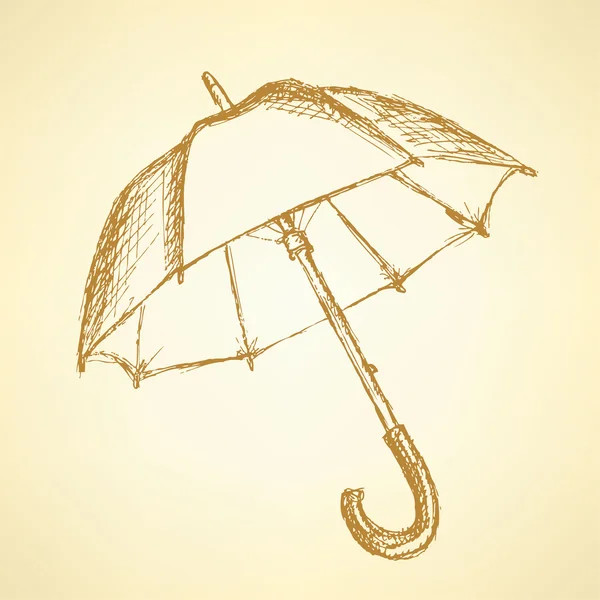 Урожай мила відкрита парасолька в стилі — стоковий вектор