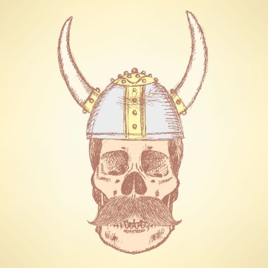 viking kask kafatasında kroki