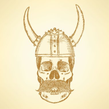 viking kask kafatasında kroki