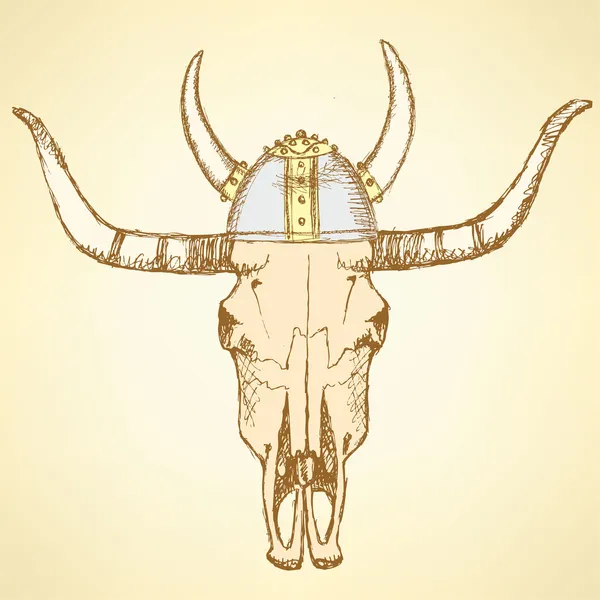 Croquis texas longhorn steer — Image vectorielle