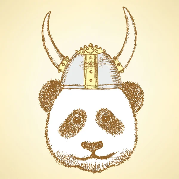 素描可爱的熊猫 — 图库矢量图片