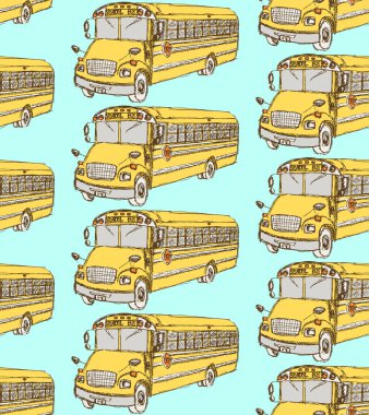 vintage tarzı bir okul otobüsüne kroki