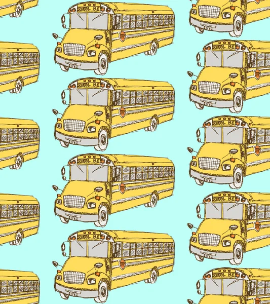 Bus van de school van de schets in vintage stijl — Stockvector