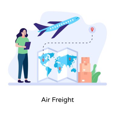 hava yük taşıyıcı illüstrasyon tasarımı