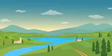 Vektör illüstrasyon tasarımı, doğa arkaplanı